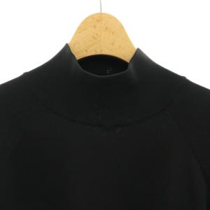 ADORE 23AW ドライストレッチニットプルオーバー カットソー 長袖 モックネック バルーンスリーブ 38 M 黒 ブラック