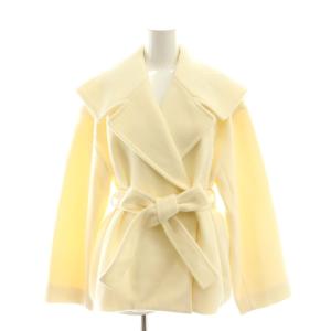 24AW ビックカラーショートコート ウール ベルト付き F アイボリー /MI OS SH