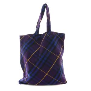 BURBERRY ビッグトートバッグ チェック パープル