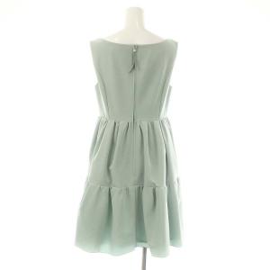 FOXEY NEW YORK モダンエンパイアドレス ワンピース ミニ ノースリーブ 40 緑 グリーン