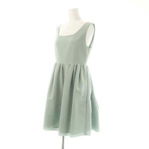 FOXEY NEW YORK モダンエンパイアドレス ワンピース ミニ ノースリーブ 40 緑 グリーン