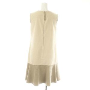 DAISY LIN Daisy Suede Dress ワンピース ひざ丈 ノースリーブ フェイクスエード 38 アイボリー グレージュ 36347