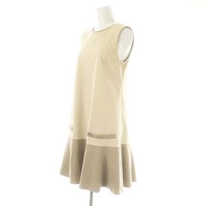DAISY LIN Daisy Suede Dress ワンピース ひざ丈 ノースリーブ フェイクスエード 38 アイボリー グレージュ 36347
