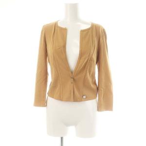 ニット カーディガン 七分袖 38 キャメル 31752