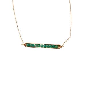 agete グリーンアゲート ブレスレット K10 ゴールドカラー 緑 グリーン