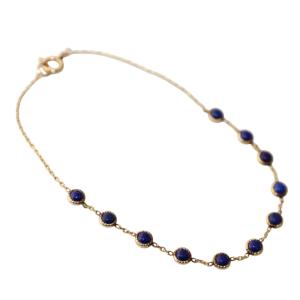 agete ドリーミードリーミー ブレスレット ストーン K10 ゴールドカラー 青 ブルー