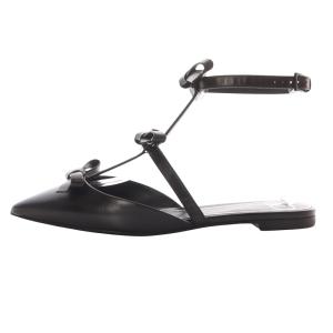 VALENTINO GARAVANI リボン ストラップ バックオープン パンプス 36.5 ブラック