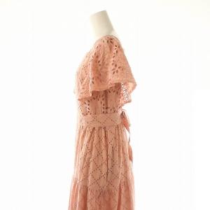 TOCCA Food Textile Cotton Embroidery ドレス ワンピース ロング 刺繍 半袖 4 ピンク