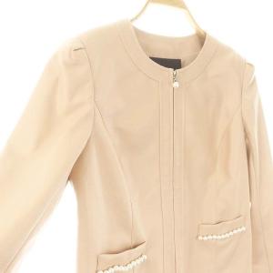 René 22年 パールエコレザージャケット 36 ピンク