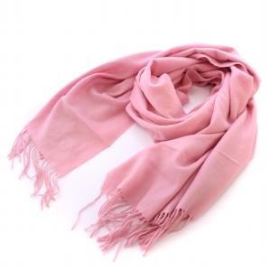 マフラー ストール ロゴ フリンジ ピンク