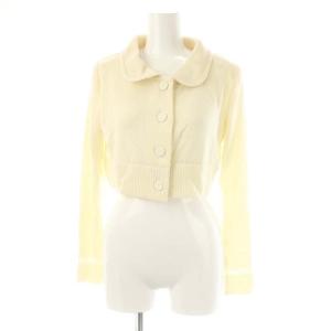 ベーシック 襟付き ニットカーディガン 長袖 クロップド 36 アイボリー /ES OS