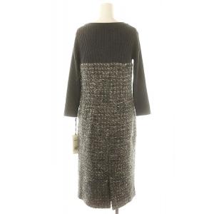 Grace Class 23AW ニットコンビツイードワンピース 36 グレー