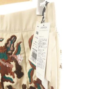 GRACE CONTINENTAL 23AW ビーズ刺繍ミニスカート 台形スカート スパンコール装飾 36 ベージュ マルチカラー /ES