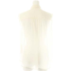 GRACE CONTINENTAL 24AW チンツボウタイノースリーブブラウス シャツ 前開き シアー 38 オフホワイト