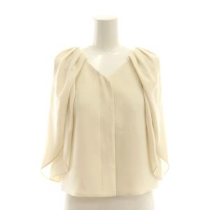 24AW ケープスリーブトップ ブラウス クロップド 36 生成 キナリ /DF OS