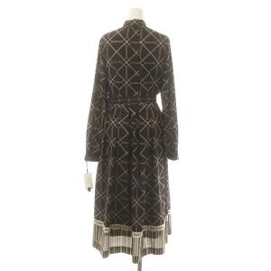 Diagram GRACE CONTINENTAL 24AW チェーンベルトプリントワンピース 36 ブラック