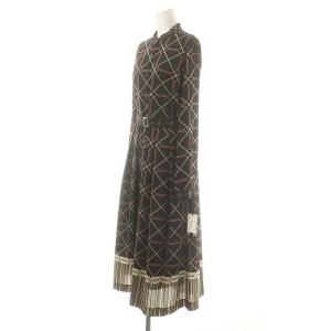 Diagram GRACE CONTINENTAL 24AW チェーンベルトプリントワンピース 36 ブラック