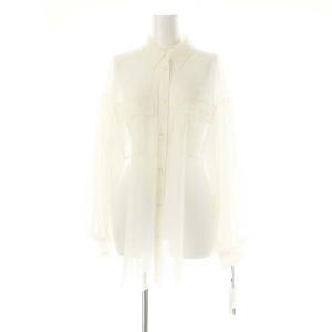 24AW チュールレイヤードシャツ 長袖 36 白 ホワイト