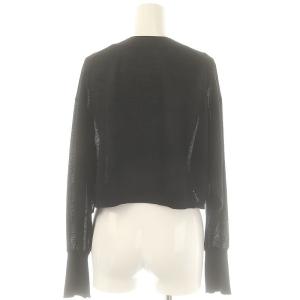Diagram GRACE CONTINENTAL 24AW シアーカノコ カーディガン ニット 長袖 クロップド Vネック リネン混 36 黒 ブラック