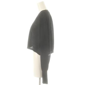Diagram GRACE CONTINENTAL 24AW シアーカノコ カーディガン ニット 長袖 クロップド Vネック リネン混 36 黒 ブラック