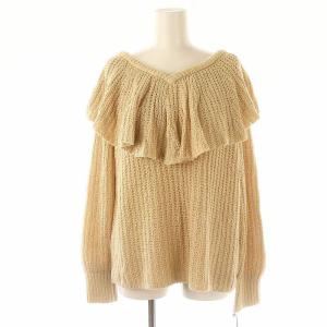 ルーズフレアニットトップ セーター 長袖 36 ベージュ