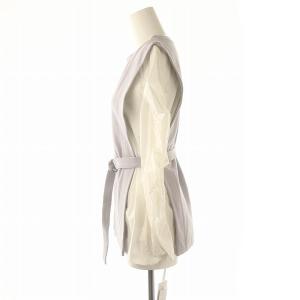 Diagram GRACE CONTINENTAL ギャザーレイヤードトップ カットソー 長袖 ベルト付き 36 ラベンダー 白 ホワイト