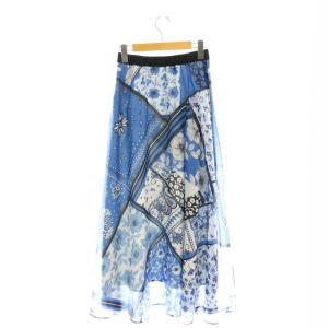 Diagram GRACE CONTINENTAL 23SS スカーフシアースカート ロング フレア 36 白 青 黒 /NR OS