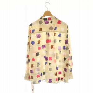 Diagram GRACE CONTINENTAL 23AW マルチペイントプリントブラウス シャツ 長袖 36 キナリ マルチカラー