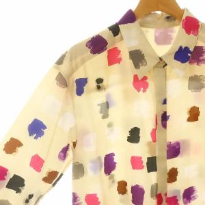Diagram GRACE CONTINENTAL 23AW マルチペイントプリントブラウス シャツ 長袖 36 キナリ マルチカラー