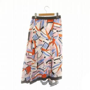 Diagram GRACE CONTINENTAL 23SS キカペイントプリントスカート フレア ロング 38 オレンジ マルチカラー