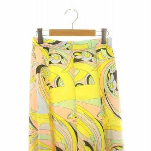 GRACE CONTINENTAL 23SS サイケプリントフレアスカート ロング 36 イエロー マルチカラー /DF OS