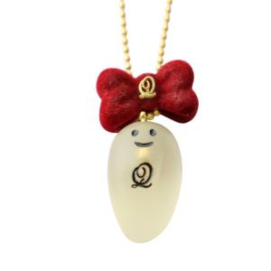 ネックレス ペンダント ゴースト リボン ゴールドカラー 赤 レッド /AQ OS