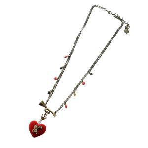 Q-POT Disney ディズニー ネックレス 不思議の国のアリス ハート ラッパ ペンダント 赤 レッド /AQ