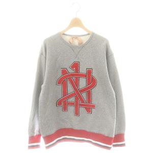 クルーネックプルオーバースウェット トレーナー 長袖 裏起毛 36 グレー 赤 黒 白 /MI OS