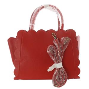 トートバッグ 2way フェイクレザー 赤 レッド /SR7