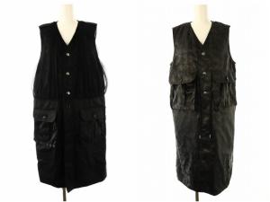 AD2024 チュールパネルシングルコートリバーシブル 迷彩柄 S ブラック マルチカラー