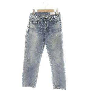 加工デニムパンツ ジーンズ ストレート ジッパーフライ 22 インディゴブルー 186307 /DO OS