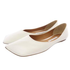 for PARIOOT レザーフラットシューズ パンプス 36.5 白 ホワイト