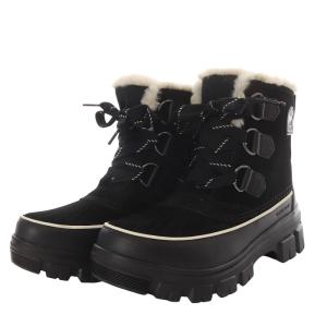 SOREL TIVOLI V WP ショートブーツ プラットフォーム レースアップ スエード US6.5 ブラック