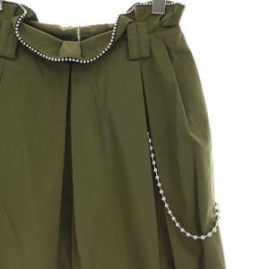 alexanderwang ボールチェーン装飾ハイライズパンツ ボトムス コットン混 2 M カーキ 緑 グリーン