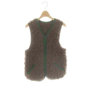 ハンドニットボアジップアップベスト 2 ブラウン