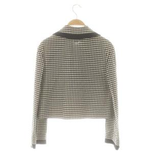 GUCCI ギンガムチェックジャケット 38 ブラック アイボリー 737717
