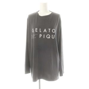 gelato pique セットアップ三点セット 22AW ロゴプリント ロンT スリムイージーパンツ ワイドイージーパンツ F チャコールグレー ホワイト