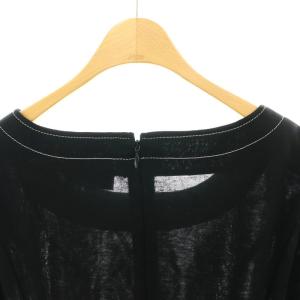 M'S GRACY ボーダー 切替 ワンピース 膝丈 半袖 38 黒 白 ブラック ホワイト /MI OS