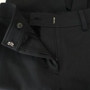 M'S GRACY パンツ テーパード 裾リボン ジッパーフライ リネン混 36 黒 ブラック 白 ホワイト