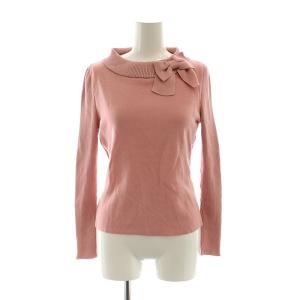 リボンニット カットソー 長袖 38 ピンク /DO OS