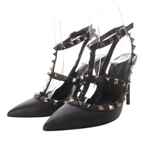 VALENTINO GARAVANI NOIR パンプス ロックスタッズ Tストラップ 35.5 ブラック