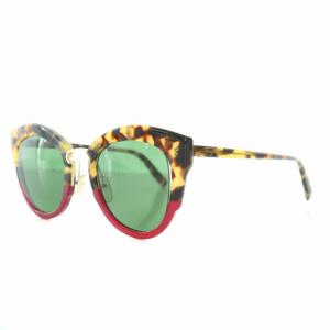 キャットアイ カラーサングラス アイウェア メガネ 眼鏡 プラスチック べっ甲柄 4824 145 緑