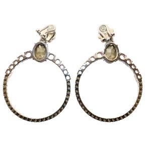 miumiu イヤリング 両耳用 クリスタル フープ ビジュー ピンク シルバーカラー /AQ OS OH