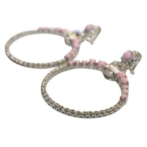 miumiu イヤリング 両耳用 クリスタル フープ ビジュー ピンク シルバーカラー /AQ OS OH